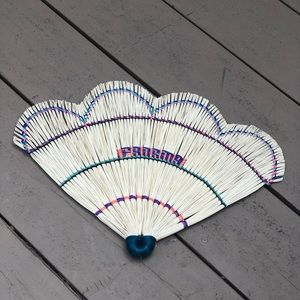 Panama Woven Cream Fan